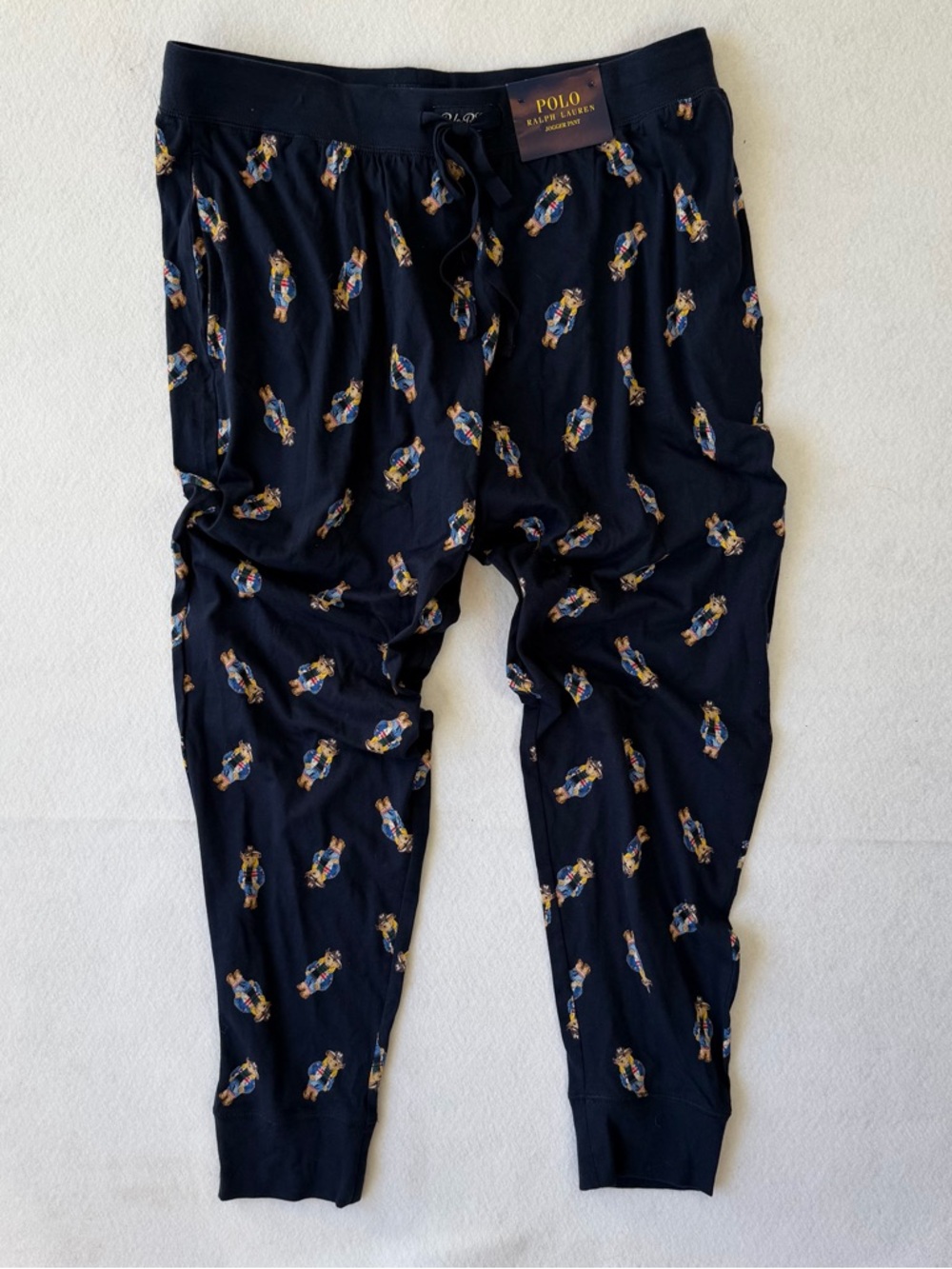 NWT Polo Ralph Lauren Jogger Pajama Navy Cowboy Bear Print Size XL